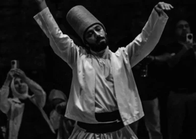 Colorful stage setup with performers entertaining the audience